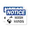 Signmission Wash Hands, 14 in W x Rectangle, Plastic OS-2PACK-NS-P-1014-L-16863 - alternate 1